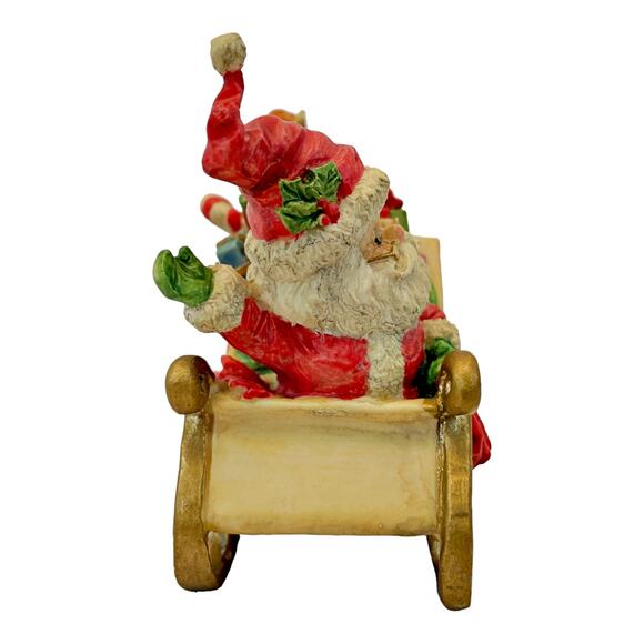 Enesco The North Pole Village Santa Claus Sleigh Sandra Zimnicki 871354 VINTAGE - Picture 3 of 5